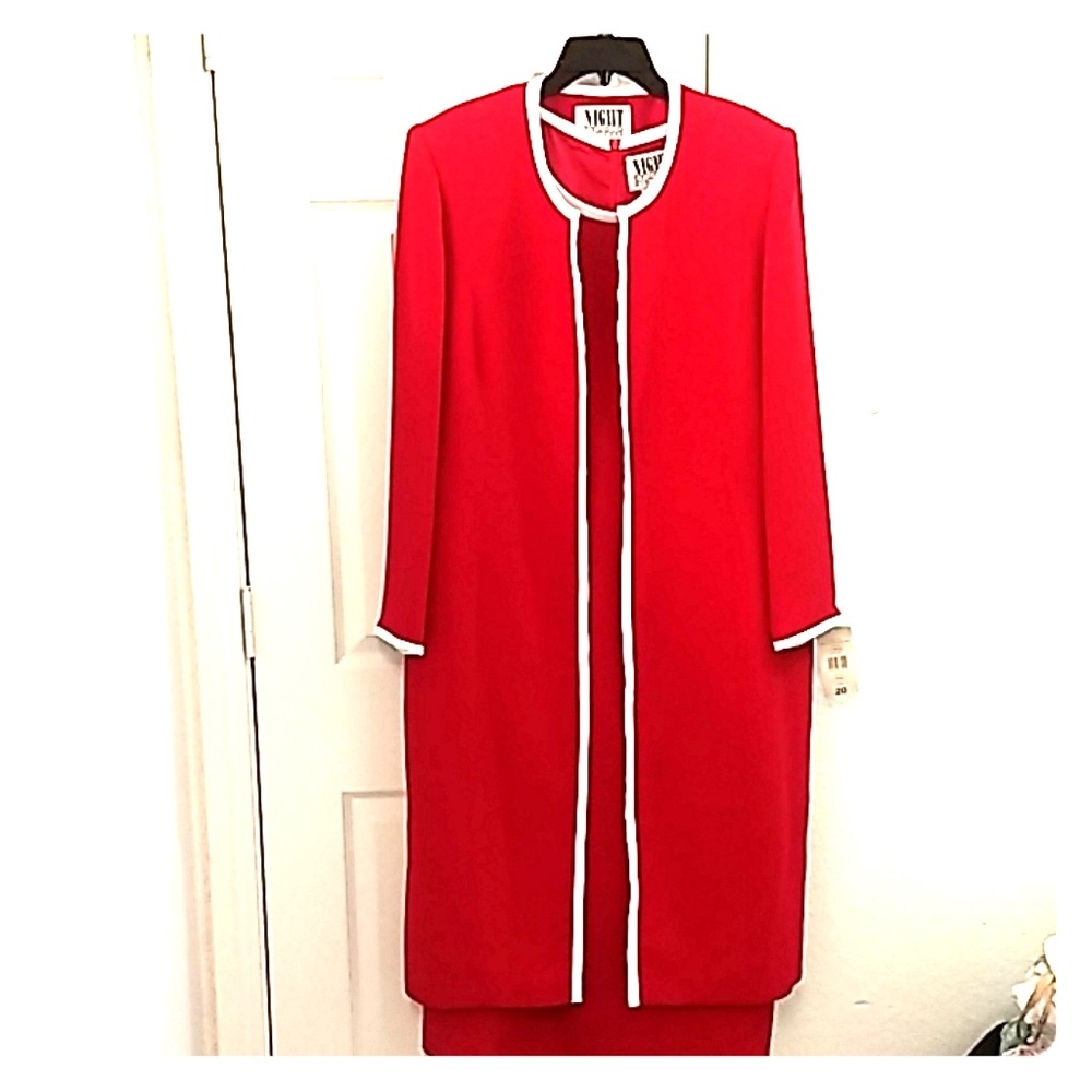 2 piece red and white dress